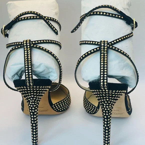 Jimmy Choo Size 8 Black & Gold heels - Picture 5 of 16